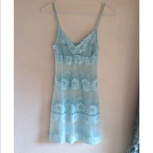 MBlue Flower & Lace Sheer Lingerie